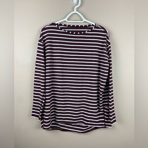 LULULEMON | Back in Action Long Sleeve Shirt Yachtie Stripe Cassis White size 8